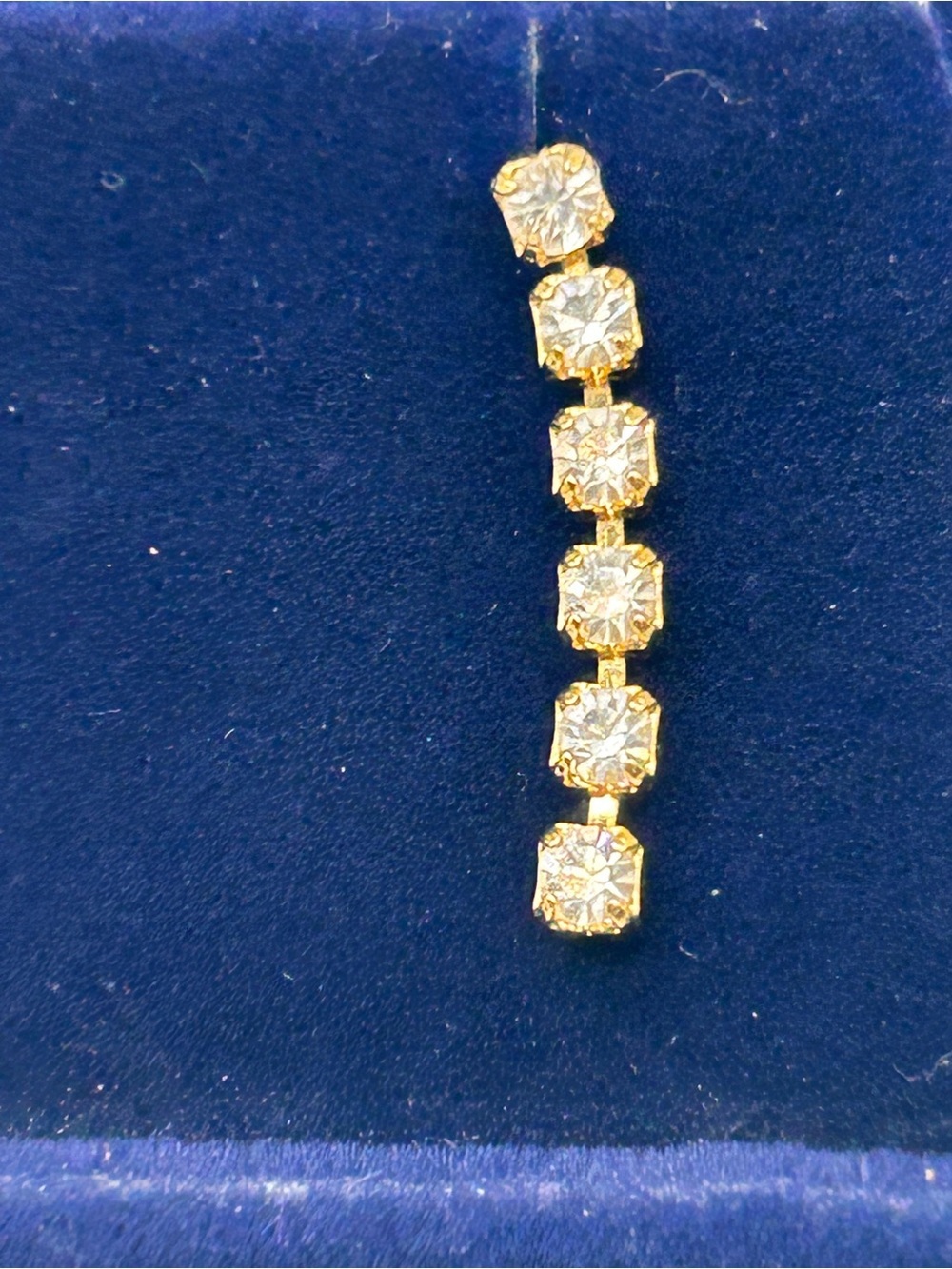 VTG Gold Drop Cubic Zirconia Diamond Earrings Dangle Style​ - Picture 11 of 13